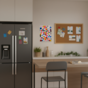 Aimant imprimé Ilan 14,5x21cm, lettres colorées pour la décoration de la maison - Product Image 3