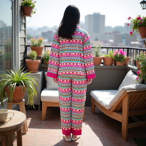 Conjunto de pijama estampado suave y cómodo de alta calidad para mujer, hermosa ropa de dormir para el verano para niñas, bajo MOQ OEM ODM disponible - Product Image 4