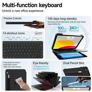 <strong>Keyboard</strong> Case For IPad Best Large &amp; Precise <strong>Trackpad</strong> <strong>Keyboard</strong> Case For IPad 10th Generation Light And Thin Remarkable Black - Product Image 3