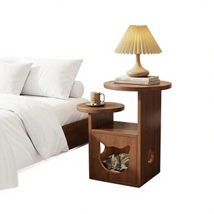 Многофункциональный прикроватный столик-лежанка для кошек: дышащий, водонепроницаемый, теплый, всесезонный, с функцией хранения и мини-дивана - Product Image 1