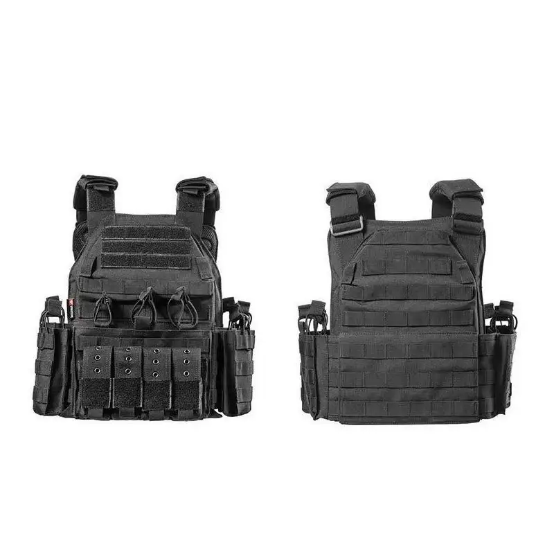 Chaleco de sistema MOLLE táctico de seguridad de cuerpo completo de protección de doble capa, chaleco de camuflaje ligero para exteriores transpirable