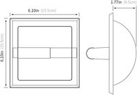 Portarrollos de Papel Higiénico Empotrado en la Pared, Acero Inoxidable SUS304, Acabado Negro Mate, Accesorios de Baño