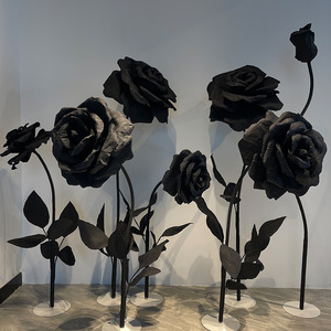 Flores gigantes artificiales recién llegadas baratas al por mayor, decoración moderna de fondo de boda, flores de pared de papel ecológicas - Product Image 5