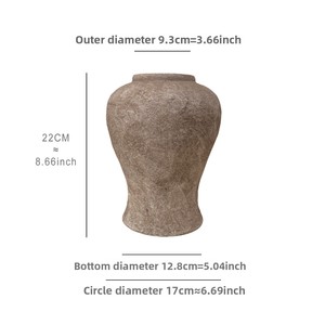 <span class=keywords><strong>Vase</strong></span> en céramique chinoise moderne style Wabi-sabi pour arrangements floraux texturés, décoration de hall d'hôtel et de showroom, fleurs à base d'eau - Product Image 6