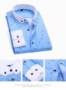 <span class=keywords><strong>Camicia</strong></span> a quadri a maniche lunghe stampata <span class=keywords><strong>Slim</strong></span> <span class=keywords><strong>Fit</strong></span> da <span class=keywords><strong>uomo</strong></span> Casual stampa floreale Versatile per la stagione primaverile nuova stagione Chemise Homme - Product Image 3