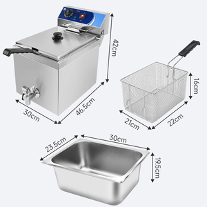<span class=keywords><strong>Friteuse</strong></span> électrique commerciale <span class=keywords><strong>8L</strong></span> <span class=keywords><strong>avec</strong></span> tête de commande relevable et vannes de <span class=keywords><strong>vidange</strong></span> d'huile, acier inoxydable 304 de haute qualité, certifiée CE - Product Image 4
