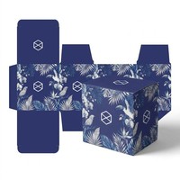 Boîte à tasse bleue d'Asie du Sud-Est, motif doré personnalisé, papier cadeau pour tasse à café en céramique