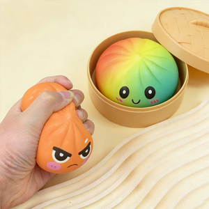 New Products PU Smile Face Bun Dumpling <b>Squishy</b> Ball Glitter Mystery Box Promotional Gifts Decompression Toys for Kids Adults - Product Image 3