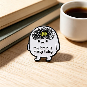 Pin de esmalte con cita: Mi cerebro está desorganizado hoy, broche, pin de solapa, insignia para mochila, accesorios de ropa, regalos de joyería divertidos - Product Image 1