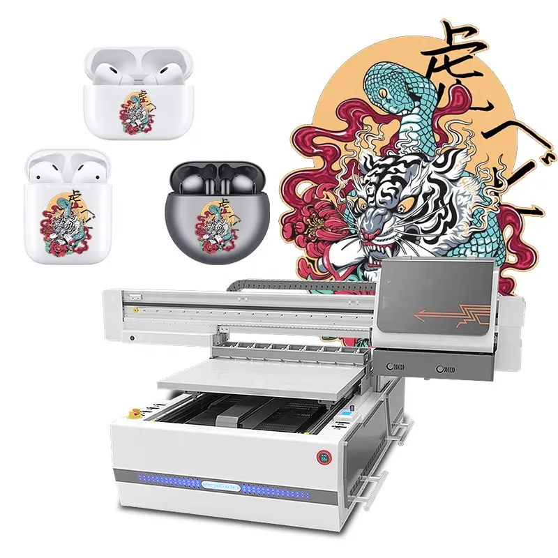 A1 Hochkonfiguration multifunktionale Acrylkarte desktop rotierende flache LED-Drucker UV-DTF-Drucker Heißprägungseffekt