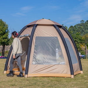 Tente Gonflable 4-5 Personnes, Montage Automatique, Double Couche Polyester, Tente de Camping Trois Saisons, Type Tube, Un Chambre, Avec Piquets - Product Image 1