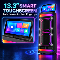 Speaker Pesta Layar Pintar Android 14 Dual Woofer 10 Inch 60W Sistem Audio Karaoke Nirkabel Dengan Baterai 9000mAh