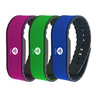 Bracelet en silicone étanche et réglable avec RFID NFC, code QR, puce FM1108 213 215 216, idéal pour la promotion