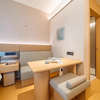 Meubles de chambre d'hôtel de luxe sur mesure en panneaux de mélamine modernes, fabricant de meubles de chambre d'hôtel cinq étoiles