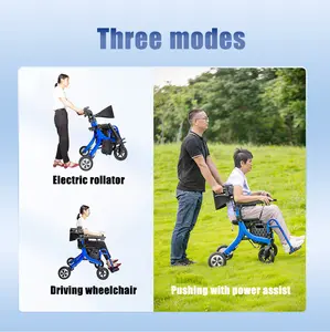 Folding Shopping Electric Drive Rollator Walker For Elderly