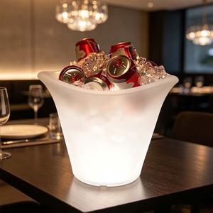 Seau à glace LED moderne en plastique, 16 couleurs, éclairage lumineux pour mobilier de bar, stockage de vin - Product Image 1