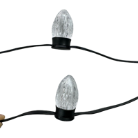 Guirlande lumineuse intelligente à pixels LED C9 S14 UCS2904-RGBW adressable 50 pièces DC12V, fil noir 3 broches 18AWG/boîtier IP68 ; 0,6W/pixel