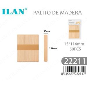 Bastoncini di legno ILAN 15x114mm 50 pezzi per lavori fai da te - Product Image 1