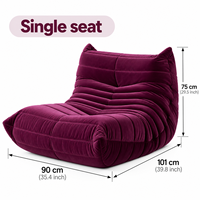 Fauteuil lounge Caterpillar en velours bordeaux, rembourrage dense, toucher doux, soutien ergonomique, qualité durable, confort optimal