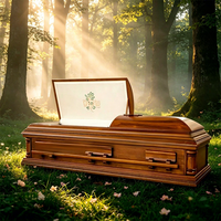 Cercueils funéraires en bois massif de style américain, export, avec coque sculptée et design découpé au laser, couleur marron