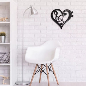 Panneau mural suspendu Notes <span class=keywords><strong>de</strong></span> <span class=keywords><strong>musique</strong></span> pour salle <span class=keywords><strong>de</strong></span> <span class=keywords><strong>musique</strong></span> Modern Heart <span class=keywords><strong>Metal</strong></span> Music Wall Decor - Product Image 5