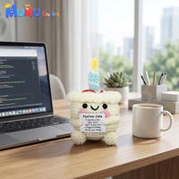 Boneka Amigurumi Kue Ulang Tahun Es Krim Rajutan Tangan untuk Dekorasi Meja