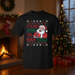 Camiseta de Suéter Navideño Feo con Diseño de Santa, Regalo Festivo, Unisex para Adultos, Manga Corta, Cuello Redondo, Impresión Digital, Tallas S-2XL - Product Image 3