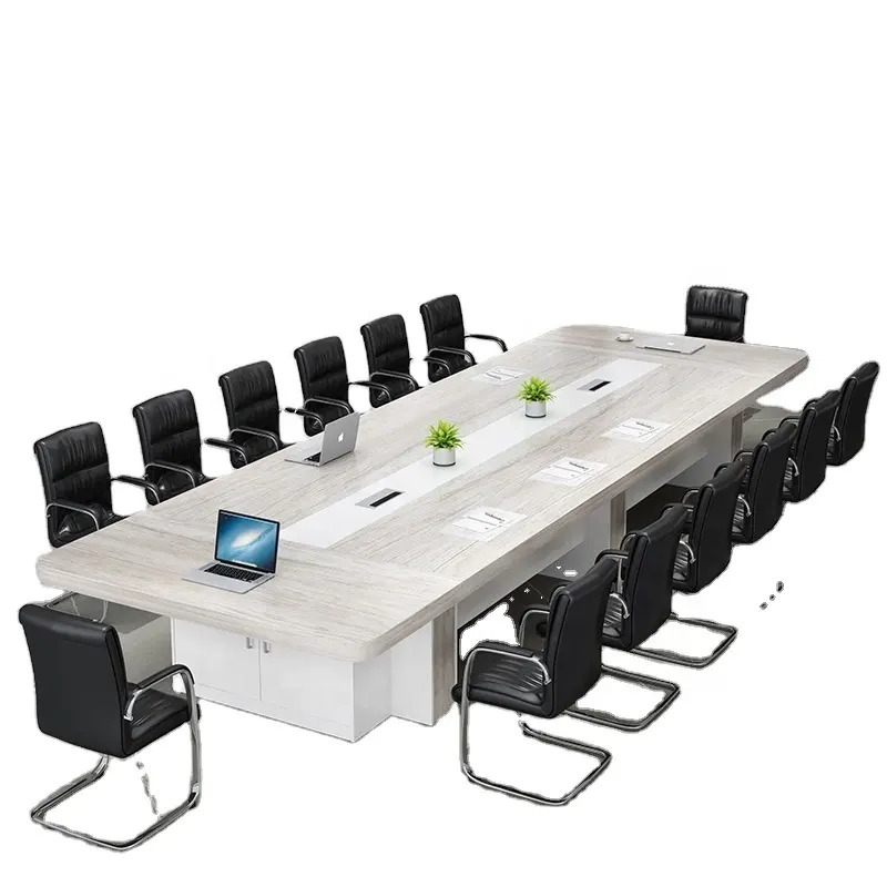 Mesa oficina conferencias tùy chỉnh 8 10 12 14 người ghế gỗ hội nghị bàn họp bàn cho văn phòng