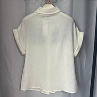 Chemisier décontracté en coton pur tissé brodé floral français pour femme, nouvelle collection été 2026, manches raglan lavables, vente en gros