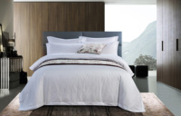 Parure de lit d'hôtel minimaliste 100% coton 300TC 4 pièces taille double Housse de couette Housse de couette Drap de lit Taie d'oreiller-Patchwork