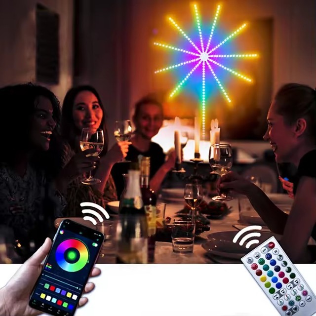 Twinklight Remote Control RGB Smart Firework Led Strip Light Indoor Wall Fireworks String Light