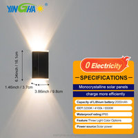 Nouvelle Arrivée Lampe Murale Solaire Haut/Bas IP65 Étanche avec Panneau Solaire Monocristallin, Lampe LED Décorative Extérieure pour Patio, Fixation Murale