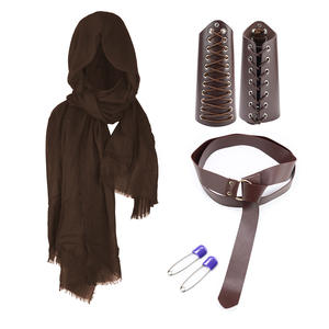 Costume Cosplay vintage pour hommes chevalier médiéval cape à capuche écharpe ceinture Renaissance protège-poignets accessoires d'Halloween accessoire - Product Image 4