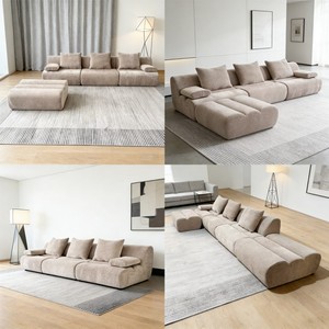 Sofá de Bambú Moderno y Retro de Diseño Viral, Enrollable al Vacío, Ahorro de Espacio, Seccional de Tela para Sala de Estar - Product Image 2