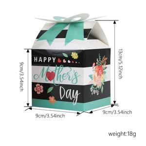 Gros point de bonheur coloré Floral heureux fête des mères carré faveur coffrets cadeaux nous aimons maman fête arc boîtes - Product Image 2