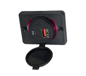 Cargador de Coche Universal Rápido QC3.0 de 20W con Salida Tipo C + USB, Impermeable, 12V 24V, para Barcos y Motocicletas, Precio Mayorista - Product Image 1