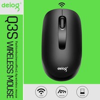 Souris optique ergonomique sans fil Deiog Q3S USB à 3 boutons programmables – Alimentée par piles, sans rétroéclairage, pour bureau et ordinateur de bureau
