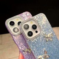 Housse de protection papillon à motif dynamique pour femme pour Apple 11/12/13/14/15 Pro Max pour iPhone 16/14 Plus/13 Pro Max