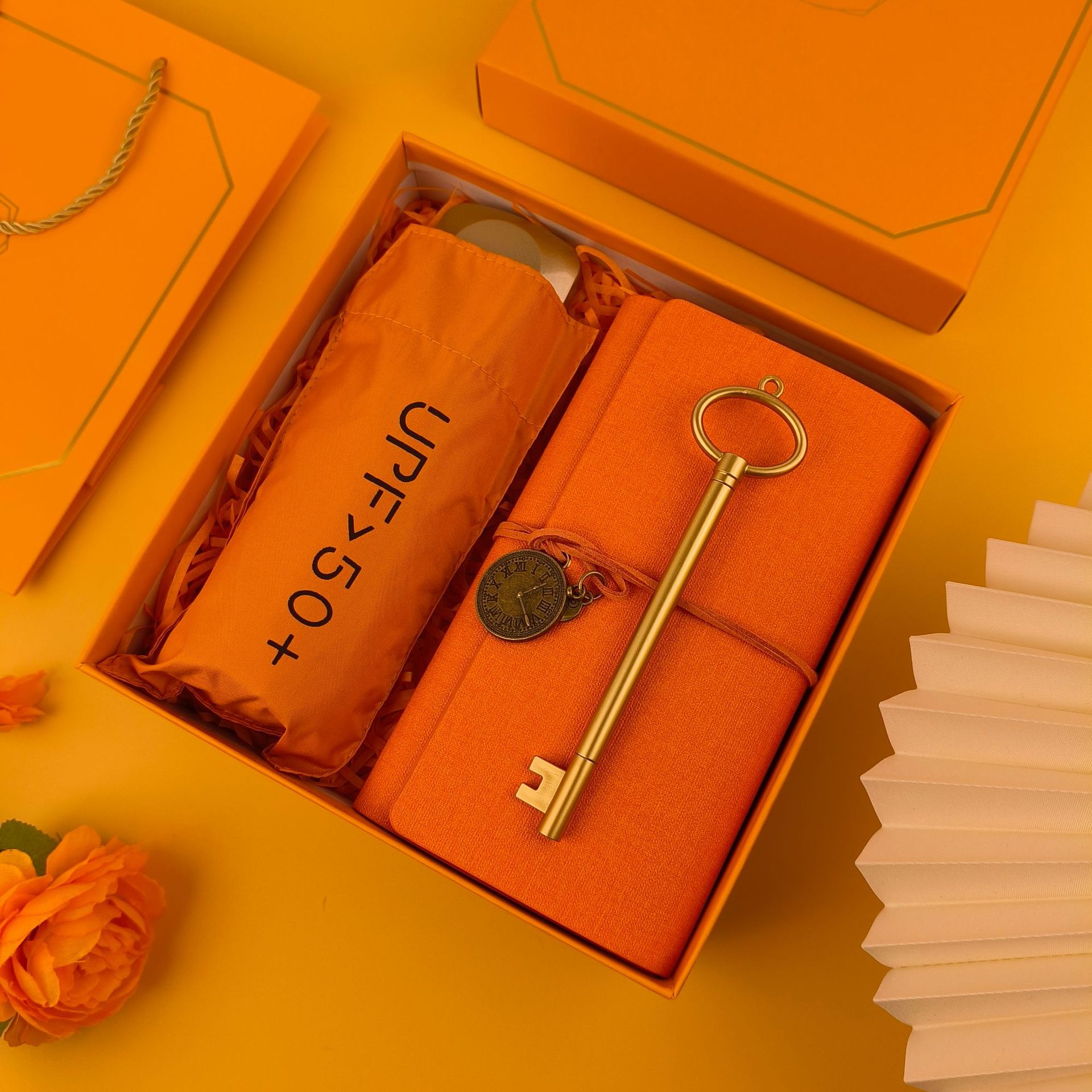 Umbrella + Notebook + Key