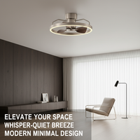 Plafonnier LED YOUKAIN moderne européen en métal à 5 pales (>48 pouces) avec télécommande, moteur DC, 6 vitesses, intensité variable, CRI80