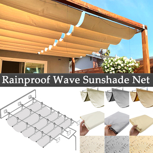300D Polyester Telescopic Sunshade Sail Waterproof Wave Sun Shade Net <strong>Patio</strong> Pergola Shading Canopy <strong>Retractable</strong> Outdoor <strong>Awning</strong> - Product Image 1