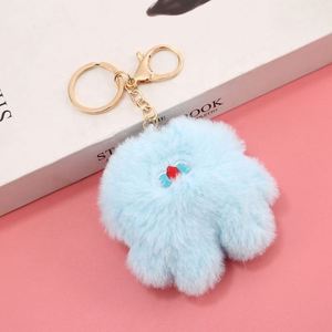 Cute Soft Plush Lightweight Key Chains Custom <b>Pom</b> <b>Pom</b> Fluffy Doll Toys Bag Holdler Pendant - Product Image 2