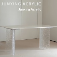 Base de support de table semi-circulaire en acrylique Xintao de qualité supérieure, motif pierre, effet vague d'eau, haute transparence, forme arquée E0