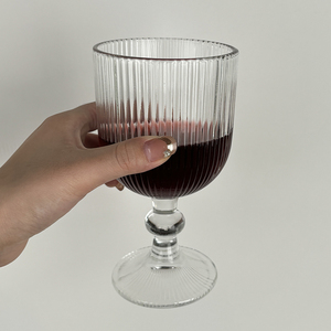 Copa de Vino de Cristal Vintage al por Mayor de Fábrica, Vaso Retro para Vino, Copa de Cristal Brillante con Grano Vertical - Product Image 4