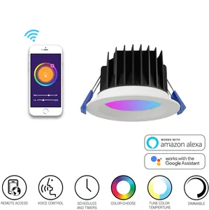 LED akıllı downlight ssa 3cct tuya RGB ses akıllı kontrol dim su geçirmez parlama önleyici oturma odası ev atmosfer ışığı