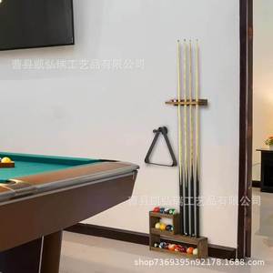Soporte de madera maciza para tacos de billar, con capacidad para 4 tacos, estante de almacenamiento para tacos de billar. - Product Image 4