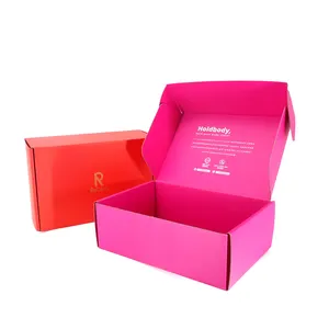 Neuankömmling rosa Farbe kunden spezifische Größe Wellpappe Mailer Papier Geschenk box