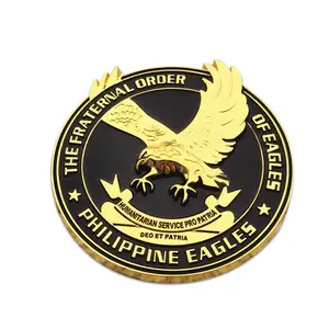 Custom Size Philippines Eagle Emblem Waterproof Anti-Rust Zinc Alloy Metal Crafts Car Emblem
