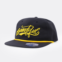 Gorra Snapback Negra Qianzun con Bordado 3D de 6 Paneles, Diseño Personalizado, Sin Estructura, con Cierre a Presión, para Marcas de Ropa Urbana