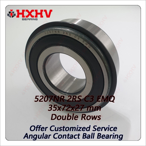 2RS 5207NR C3 <span class=keywords><strong>emq</strong></span> ขนาด35x72x27มม. hxhv ตลับลูกปืนเชิงมุมสองแถวมีความแม่นยำ P6เหล็กโครเมี่ยมแหวนสแน็ป - Product Image 3